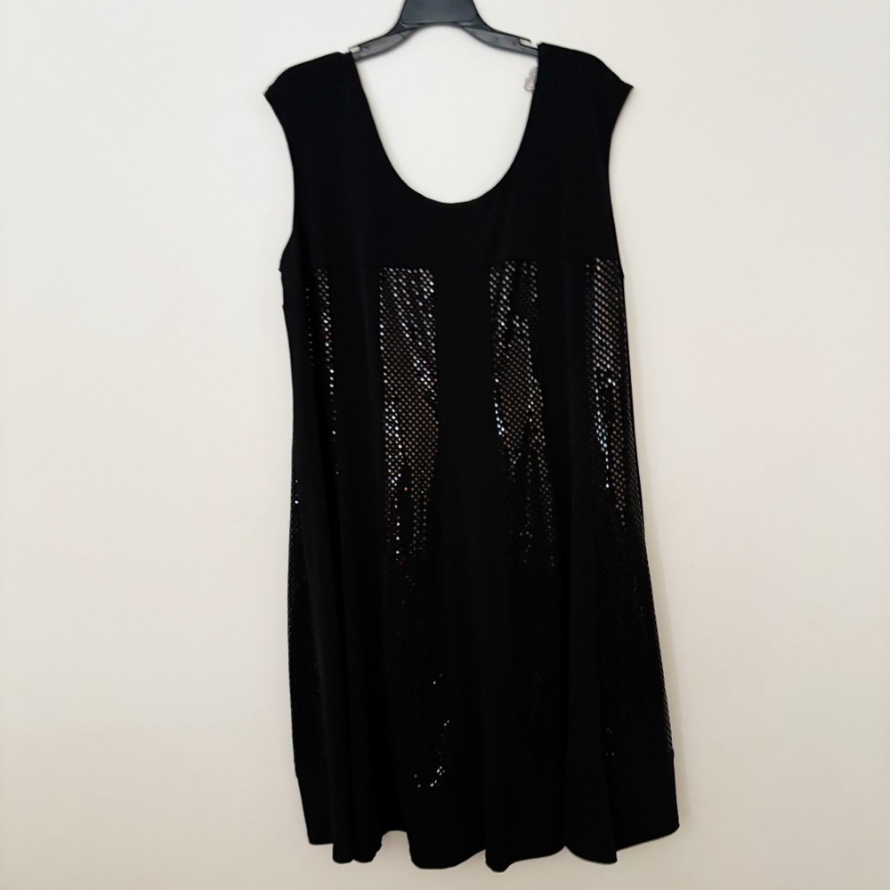 Connected Women Little Black Dress with Sequin Accents Womens Size 18W Cocktail